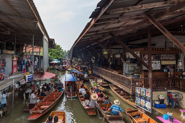 Depuis Bangkok : Marché flottant et marché ferroviaire de Maeklong