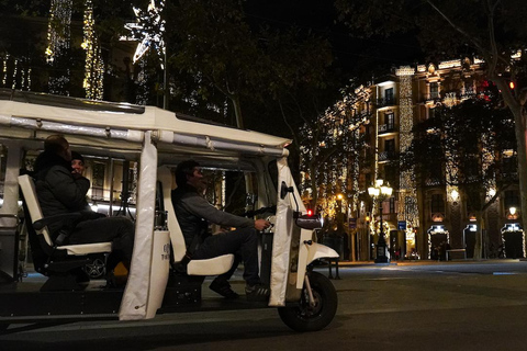 Barcelona: Private Christmas Lights Tour by Eco Tuk Tuk Barcelona: Christmas Lights Tour by Private Eco Tuk Tuk