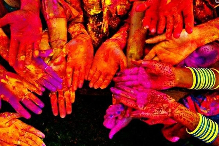 Abenteuer am selben Tag: Delhi Sightseeing und Holi-Feierlichkeiten.