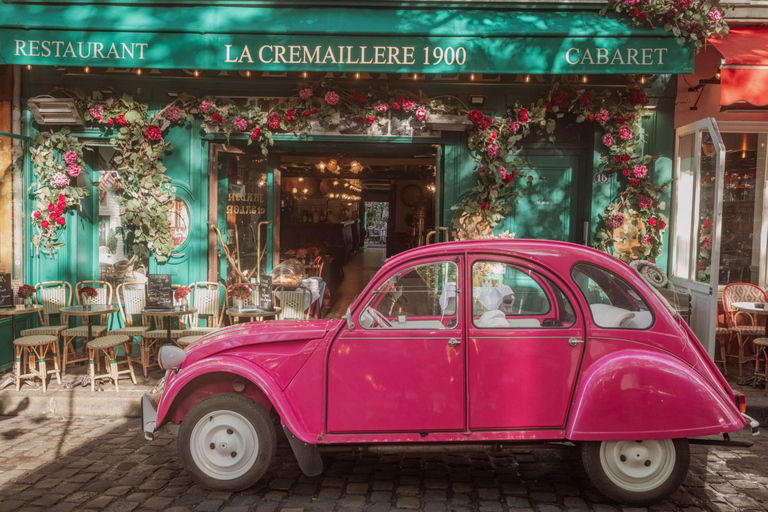Paris : visite privée d'une demi-journée en Citroën 2CV rose