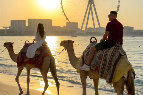 Dubai: Guided Camel Ride on JBR Beach with Skyline Views