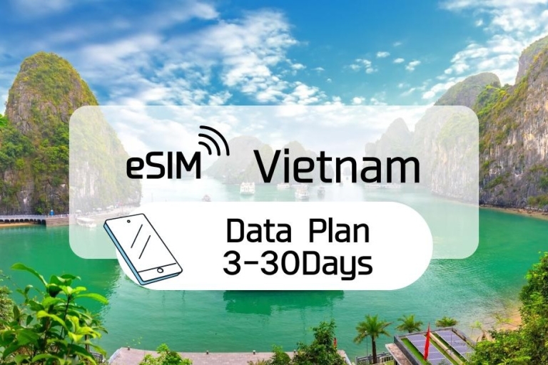 Wietnam: eSim Mobile Data Day Plan (3-30 dni)Codziennie 2 GB / 3 dni