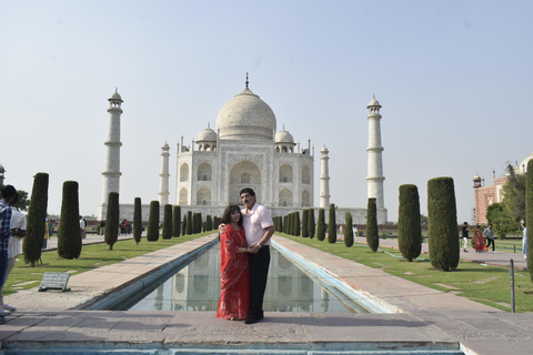 De Délhi: Excursão ao Taj Mahal ao nascer do sol com conservação de elefantesTour guiado apenas com motorista e guia