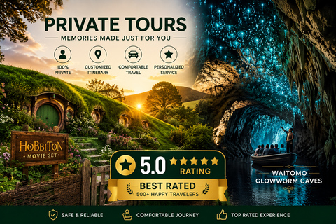 Auckland: Hobbiton& Waitomo private Tour with Hotel Pickup