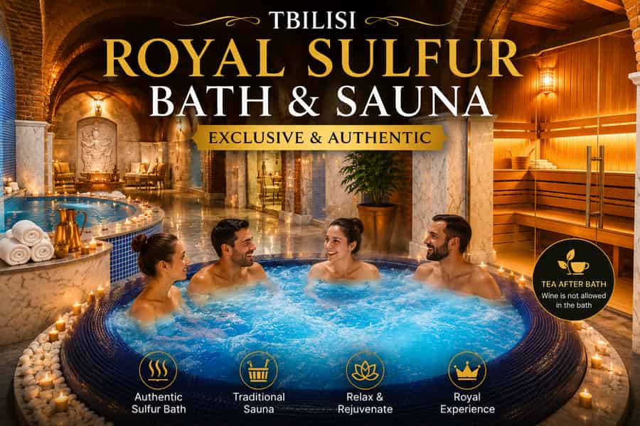 Tiflis Royal Sulfur Bath & Sauna | EXKLUSIV | Nur für Erwachsene. Foto: GetYourGuide Tiflis Royal Sulfur Bath & Sauna | EXKLUSIV | Nur für Erwachsene. Foto: GetYourGuide