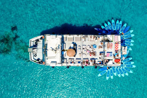 Ibiza: Formentera Boat with Open Bar, 3 meals & Sunset Party ADVANCE: Standard selection of food & open bar option