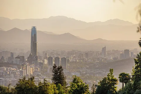 Excursão a pé como um local na cidade de Santiago