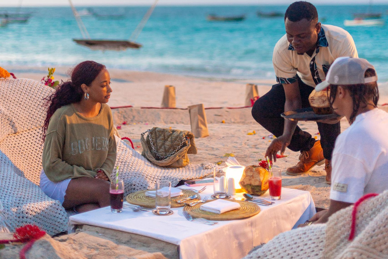 Romantic Beach Dinner with Drone Photos