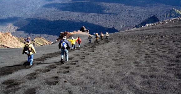Etna: Trekking to 3,000m, pick-up from Catania, and Drone Video at the base of the summits