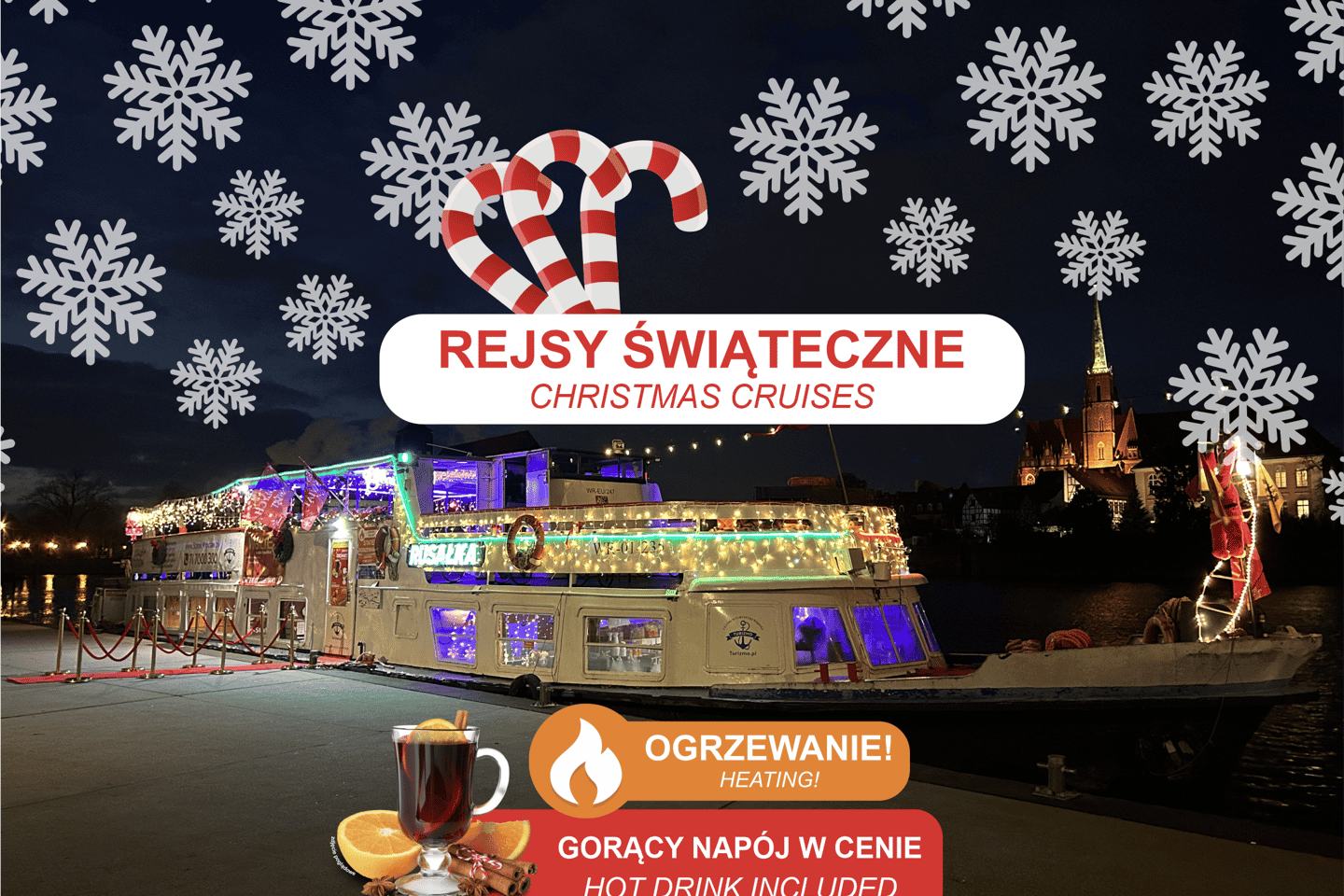 Wrocław: Christmas Cruise by Heated Ship with Mulled Wine