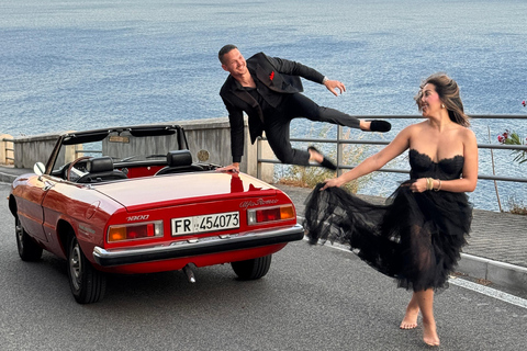 جولة تصوير سيارات مع سيارة كلاسيكية أيقونية في ساحل أمالفي