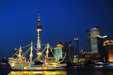 Crucero Nocturno por el Río Shanghái Asiento VIP con Cena Auténtica