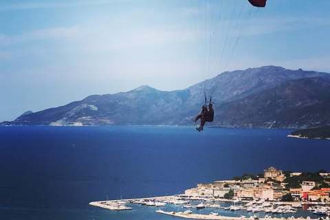 First time / Tandem paragliding flight in Saint Florent Paragliding tandem flight in Saint Florent