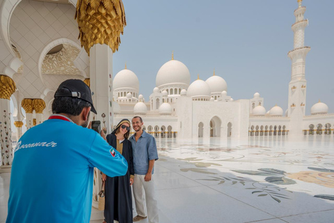 From Dubai: Abu Dhabi Grand Mosque With Light &amp; Peace MuseumSunset Shared Tour