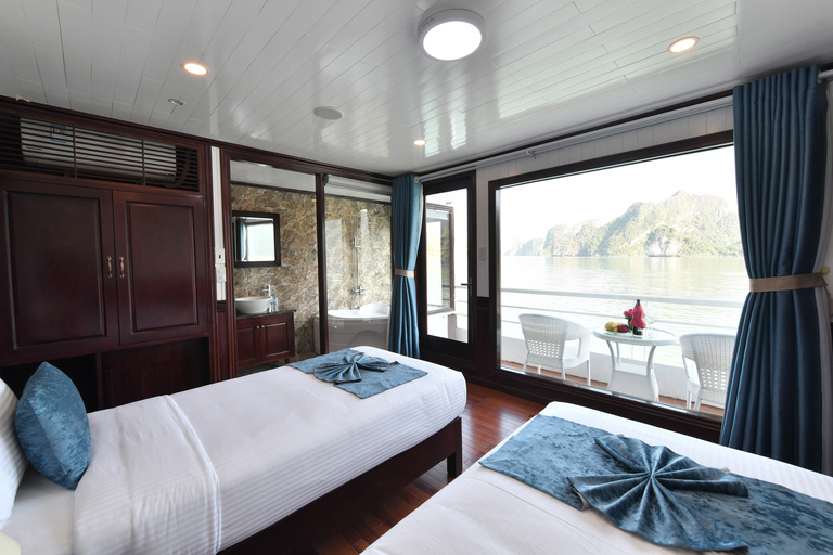 Vanuit Hanoi: 2-daagse Halong Sapphire-cruise en privébalkonDeluxe balkoncabine - tweepersoonsbed/twin - met vervoer