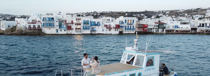 Mykonos : croisière privée d'une demi-journée sur les plages du sud de Mykonos