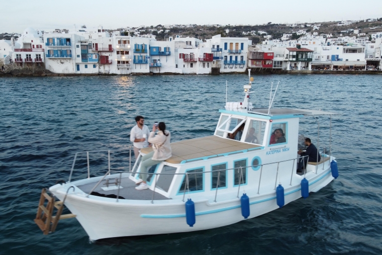 Mykonos: antieke boot halve dag cruise aan de zuidkustMykonos: antieke boot halve dag tour zuidstranden