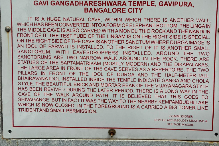 Bangalore: Tour privado Explora las gemas locales y los templos sagrados