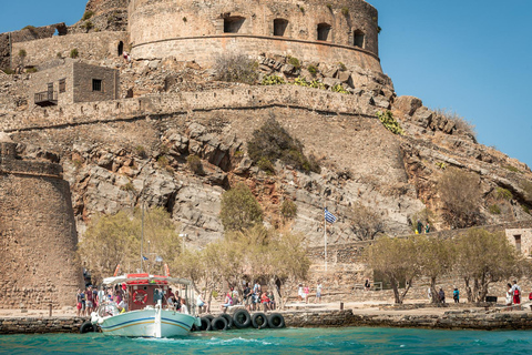 Elounda: Spinalonga Guided Boat Tour with BBQ and Swimming