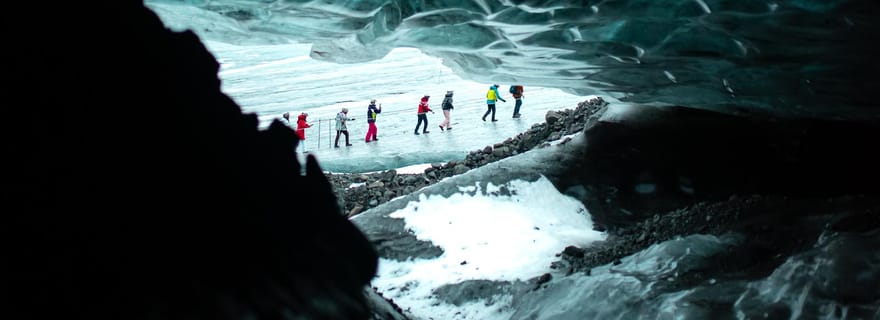 Depuis Jökulsárlón : visite de la grotte de glace bleue du glacier Vatnajökull