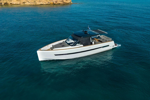 Caldera Private Cruise with Luxury Fjord 52 Motor Yacht Sunset Cruise