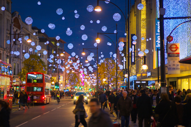 Londres : visite en bus à toit ouvert des lumières de Noël du traîneau du Père NoëlPont supérieur ouvert