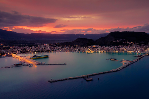 Zakynthos : Soirée dans la ville de Zante et vue sur Bohali