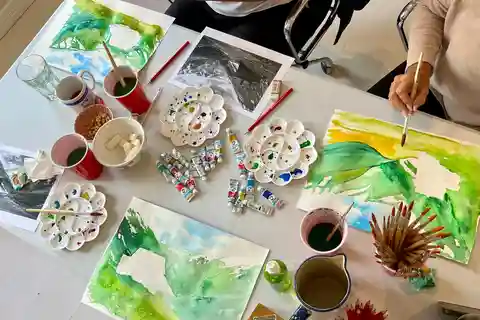 Bergen: paint Norwegian landscape with watercolor