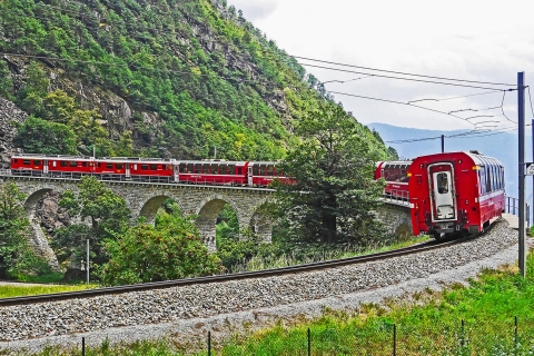 From Milan: Lake Como, St. Moritz & Bernina Train Day Trip Departure from Central Station Bus Stop