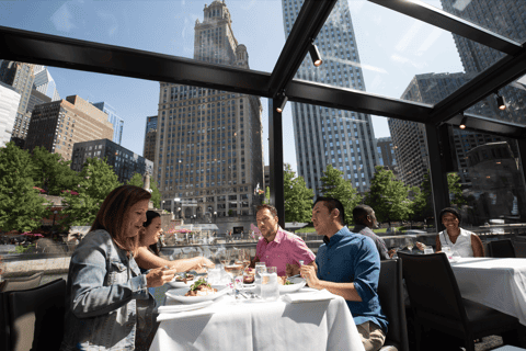 City Cruises Chicago dinner cruise with guests dining on board