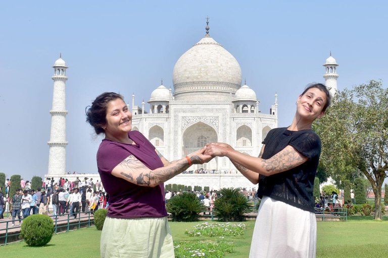 From Delhi: Sunrise Taj Mahal and Agra Guided Tour by Car From Agra: Private Car, Driver and Guide Service Only