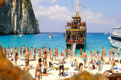 Zakynthos: Pirate Ship Cruise to Shipwreck Beach & Caves