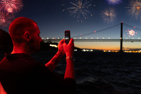 Lisbon: New Year's Eve Cruise with DJ, Open Bar & Fireworks Two-Deck Ship with DJ, Open Bar & Fireworks