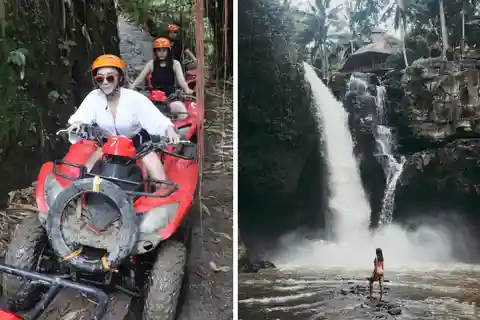 Passeio de quadriciclo e aventura na cascata de Tegenungan