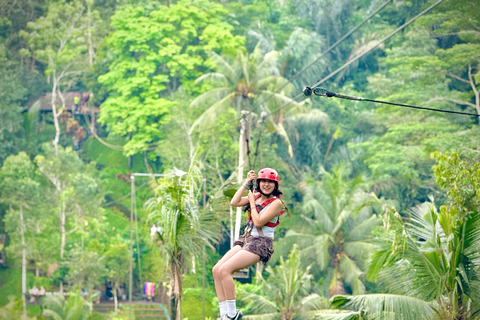 Ubud: Zip-Line, Sacred Temple, and Monkey Forest Tour Private Tour without Entry Ticket