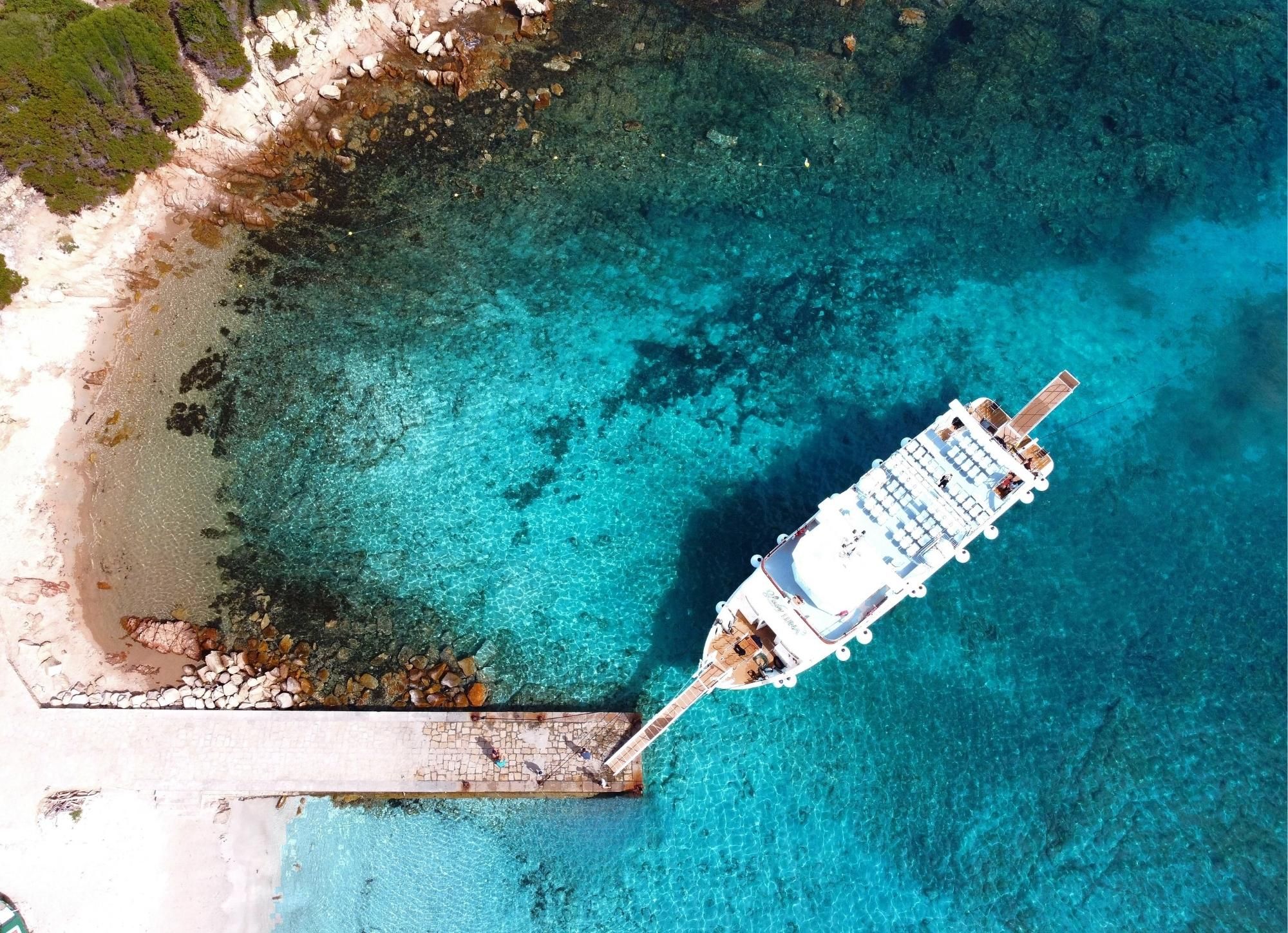 Ab Palau: La-Maddalena-Bootstour, 4 Inseln, Pink Beach