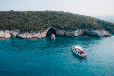 Corfu: Blue Lagoon-dagcruise vanuit Benitses of LefkimmiCruise met transfer van Zuid-Corfu naar de haven van Lefkimmi