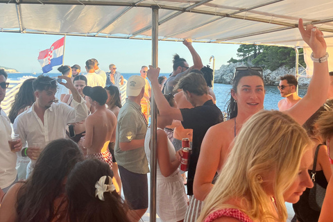 Dubrovnik: Sunset Boat Party with DJ & Blue Lagoon Swim Stop