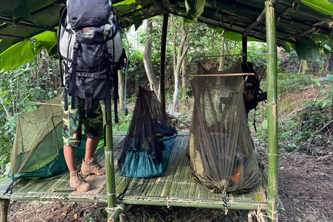 Cours de survie dans la forêt primaire près de Luang Prabang.