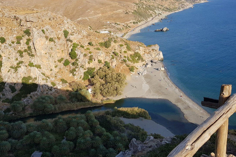 From Rethymno: Preveli Beach & Kourtaliotiko Waterfalls Tour