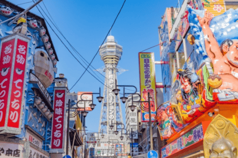 Shinsekai i Harukas: wycieczka po retro uliczkach i lokalnych przekąskachShinsekai i Harukas: wycieczka po retro ulicach i lokalnych smakołykach