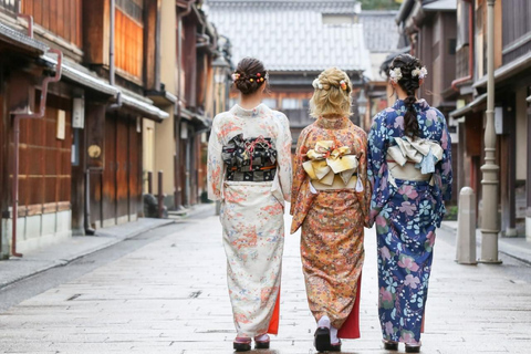 Kanazawa: Noleggio di kimono giapponesi vicino al distretto di Higashi Chaya