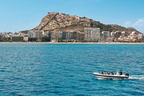 Speedboat ride around Alicante Bay with a stop for swimming Speedboat ride in Alicante Bay with a swim stop