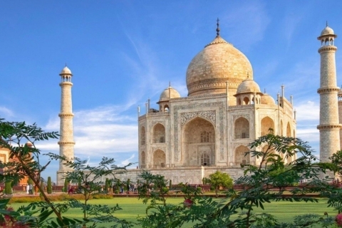 Agra: Visita guiada sin colas al Taj Mahal y al Fuerte de AgraVisita al Taj Mahal y al Fuerte de Agra con coche, guía y entrada