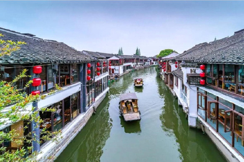 Shanghai: Zhujiajiao Water Town Join in Tour with Tea Wild Animal Park Day Trip