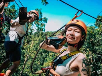 Samui Zipline FLY & Fun Baumbrücke Dschungelcafé & Wasserfall