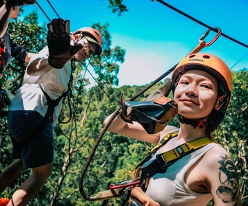 Samui Zipline FLY & Fun Tree Bridge Jungle Cafe & Waterfall