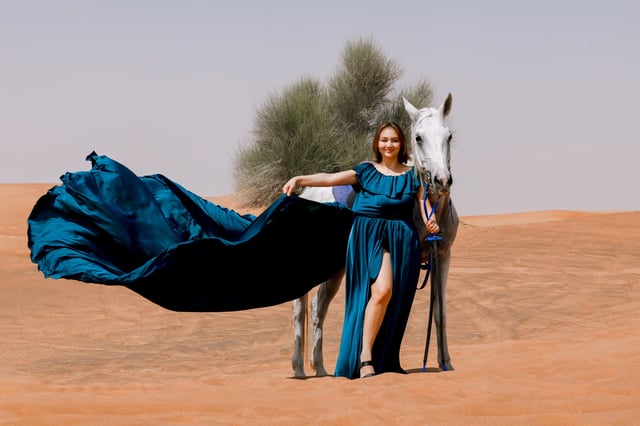 Dubai: Private Flying Dress Photography and Dune Drive Trip