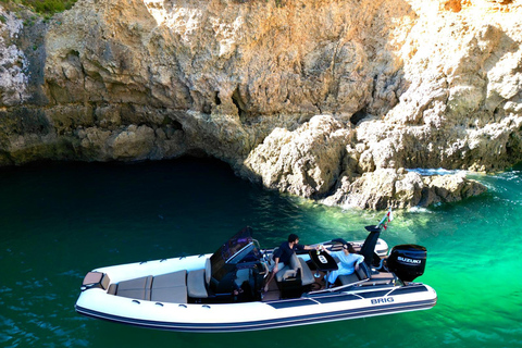 Benagil Cave Private Boat Charter with SUP, Wake & Snorkel. 2H Private Boat