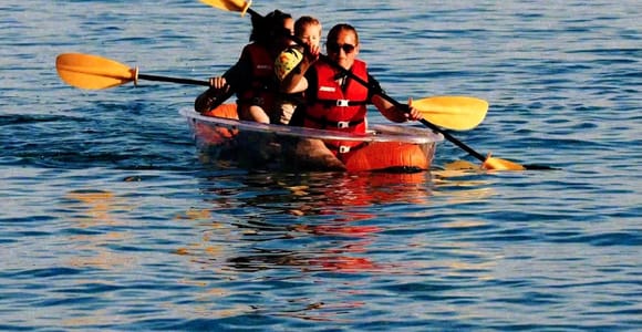 Transparentes Kajak mieten (Zweisitzer)